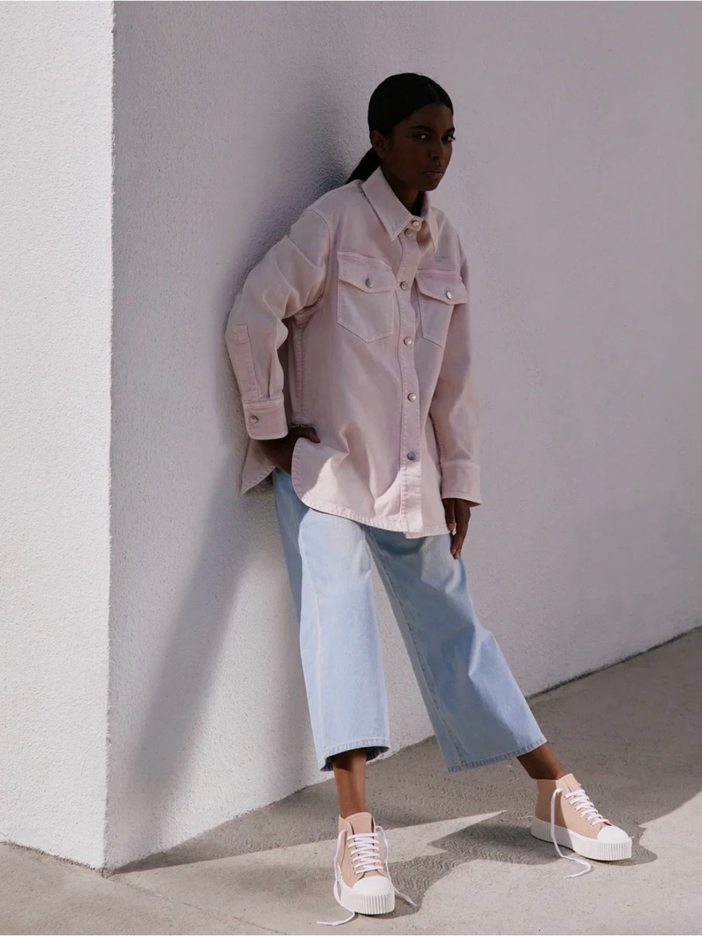 ANDREA GOMEZ “Makeup” Blush Beige Olivia Hi-Top Platform Sneaker